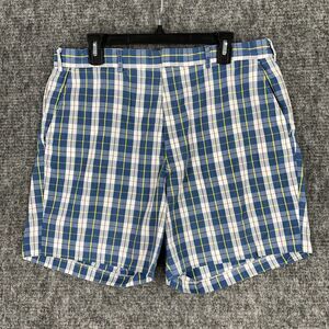 Weeds Shorts Mens 35 Blue Plaid Vintage 1980s‎ Golf Preppy Resort Club Chino